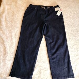 NWT Allison Daley Jeans Womens Size 16W Short Dark Elastic Stretch Straight